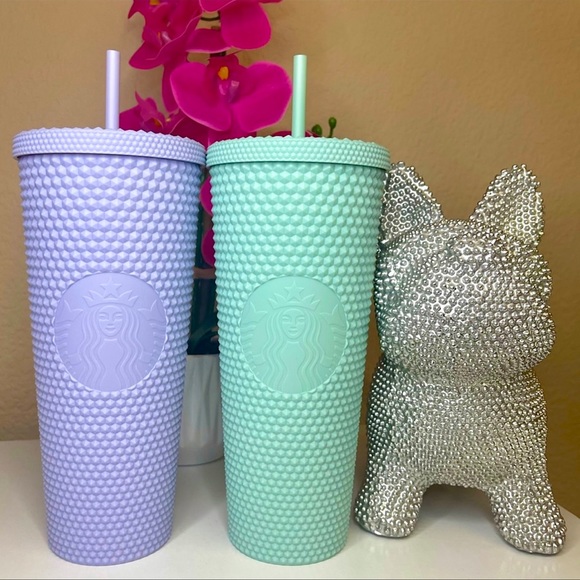 ✨Starbucks Studded Matte Mint & Matte lilac studded Holiday 2021 Tumbler cup set - Picture 4 of 4